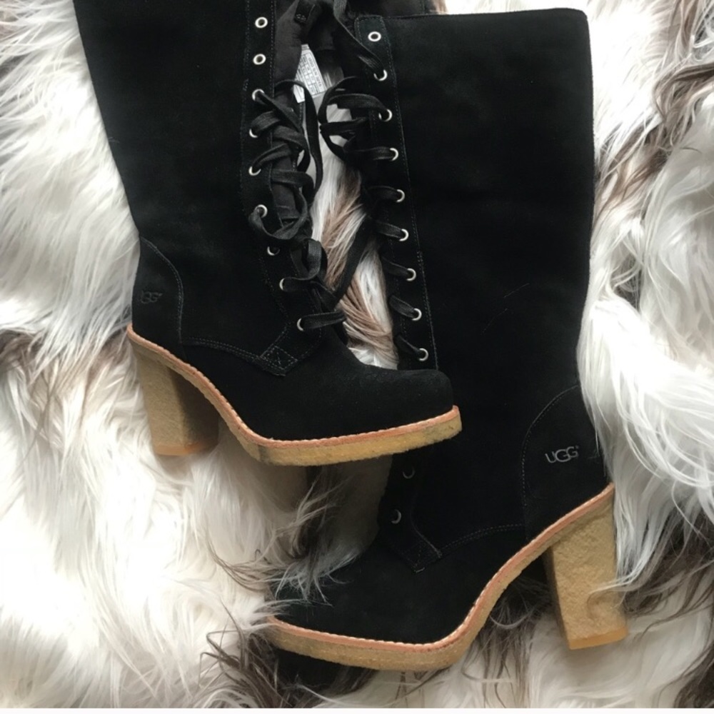 UGG tall boots, suede, black color ladies sz 8